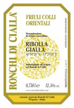 Ronchi Di Cialla Ribolla Gialla 2022